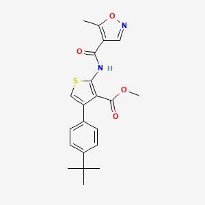 molecular formula C21H22N2O4S B4273372 METHYL 4-(4-TERT-BUTYLPHENYL)-2-(5-METHYL-1,2-OXAZOLE-4-AMIDO)THIOPHENE-3-CARBOXYLATE 