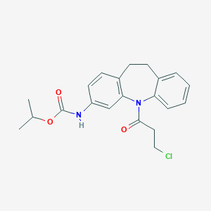 molecular formula C21H23ClN2O3 B427338 isopropyl 5-(3-chloropropanoyl)-10,11-dihydro-5H-dibenzo[b,f]azepin-3-ylcarbamate 