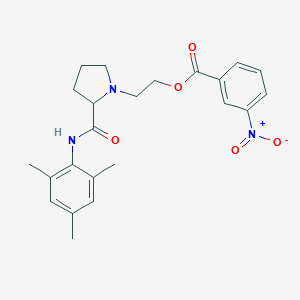 molecular formula C23H27N3O5 B427339 2-[2-[(2,4,6-Trimethylphenyl)carbamoyl]pyrrolidin-1-yl]ethyl 3-nitrobenzoate 