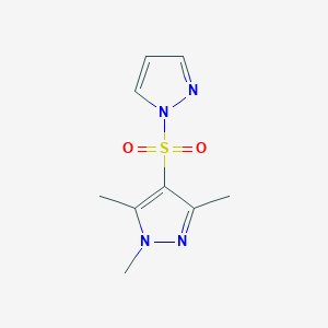 molecular formula C9H12N4O2S B4273402 1H-PYRAZOL-1-YL (1,3,5-TRIMETHYL-1H-PYRAZOL-4-YL) SULFONE 