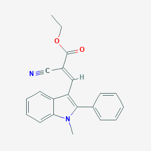molecular formula C21H18N2O2 B427342 ethyl 2-cyano-3-(1-methyl-2-phenyl-1H-indol-3-yl)acrylate 