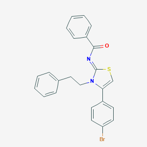 molecular formula C24H19BrN2OS B427343 N-(4-(4-bromophenyl)-3-(2-phenylethyl)-1,3-thiazol-2(3H)-ylidene)benzamide 