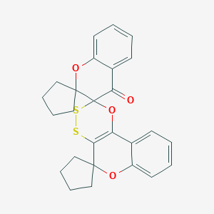 molecular formula C26H24O4S2 B427346 2',3'-dihydro-trispiro[cyclopentane-1,2'-(4'H)-chromene-3',2''-(5''H)-[1,3,4]oxadithiino[5,6-c]chromene-5'',1'''-cyclopentane]-4'-one 