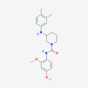 molecular formula C22H29N3O3 B4273476 N-(2,4-dimethoxyphenyl)-3-[(3,4-dimethylphenyl)amino]-1-piperidinecarboxamide 