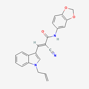 molecular formula C22H17N3O3 B4273481 3-(1-allyl-1H-indol-3-yl)-N-1,3-benzodioxol-5-yl-2-cyanoacrylamide 