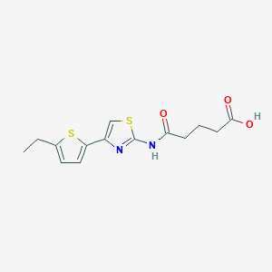 molecular formula C14H16N2O3S2 B4273487 5-{[4-(5-ethyl-2-thienyl)-1,3-thiazol-2-yl]amino}-5-oxopentanoic acid 