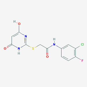 N-(3-chloro-4-fluorophenyl)-2-[(4,6-dihydroxy-2-pyrimidinyl)thio]acetamide