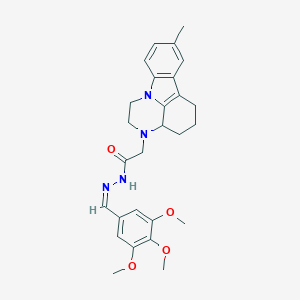 molecular formula C27H32N4O4 B427351 2-(12-methyl-1,4-diazatetracyclo[7.6.1.05,16.010,15]hexadeca-9(16),10(15),11,13-tetraen-4-yl)-N-[(Z)-(3,4,5-trimethoxyphenyl)methylideneamino]acetamide 