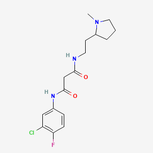 N-(3-chloro-4-fluorophenyl)-N'-[2-(1-methylpyrrolidin-2-yl)ethyl]malonamide