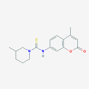 3-methyl-N-(4-methyl-2-oxo-2H-chromen-7-yl)piperidine-1-carbothioamide