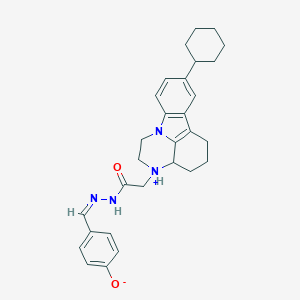 molecular formula C29H34N4O2 B427358 4-[(Z)-[[2-(12-cyclohexyl-1-aza-4-azoniatetracyclo[7.6.1.05,16.010,15]hexadeca-9(16),10(15),11,13-tetraen-4-yl)acetyl]hydrazinylidene]methyl]phenolate 