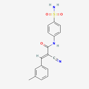 molecular formula C17H15N3O3S B4273618 (2E)-2-cyano-3-(3-methylphenyl)-N-(4-sulfamoylphenyl)prop-2-enamide 