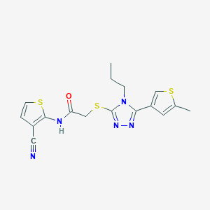 N-(3-cyanothiophen-2-yl)-2-{[5-(5-methylthiophen-3-yl)-4-propyl-4H-1,2,4-triazol-3-yl]sulfanyl}acetamide