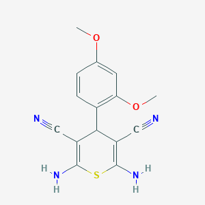 molecular formula C15H14N4O2S B427364 2,6-diamino-4-(2,4-dimethoxyphenyl)-4H-thiopyran-3,5-dicarbonitrile CAS No. 127118-62-1