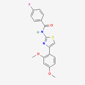 molecular formula C18H15FN2O3S B4273659 N-[4-(2,4-dimethoxyphenyl)-1,3-thiazol-2-yl]-4-fluorobenzamide 