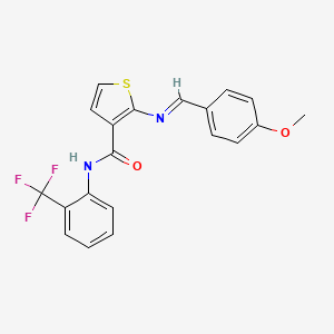 2-[(4-methoxybenzylidene)amino]-N-[2-(trifluoromethyl)phenyl]-3-thiophenecarboxamide