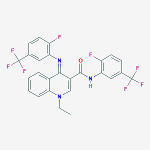 molecular formula C26H17F8N3O B4273685 1-ethyl-N-[2-fluoro-5-(trifluoromethyl)phenyl]-4-{[2-fluoro-5-(trifluoromethyl)phenyl]imino}-1,4-dihydro-3-quinolinecarboxamide 