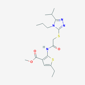 methyl 5-ethyl-2-({[(5-isopropyl-4-propyl-4H-1,2,4-triazol-3-yl)thio]acetyl}amino)-3-thiophenecarboxylate