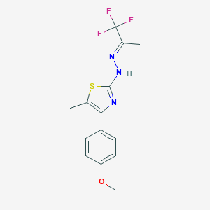 molecular formula C14H14F3N3OS B427369 1,1,1-Trifluoroacetone [4-(4-methoxyphenyl)-5-methyl-1,3-thiazol-2-yl]hydrazone 