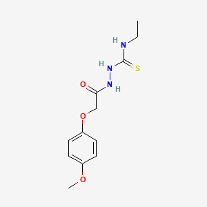 molecular formula C12H17N3O3S B4273705 N-ethyl-2-[(4-methoxyphenoxy)acetyl]hydrazinecarbothioamide 