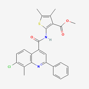 methyl 2-{[(7-chloro-8-methyl-2-phenyl-4-quinolinyl)carbonyl]amino}-4,5-dimethyl-3-thiophenecarboxylate