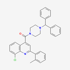 molecular formula C34H30ClN3O B4273734 8-chloro-4-{[4-(diphenylmethyl)-1-piperazinyl]carbonyl}-2-(2-methylphenyl)quinoline 