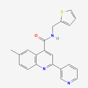 molecular formula C21H17N3OS B4273739 6-METHYL-2-(PYRIDIN-3-YL)-N-[(THIOPHEN-2-YL)METHYL]QUINOLINE-4-CARBOXAMIDE 