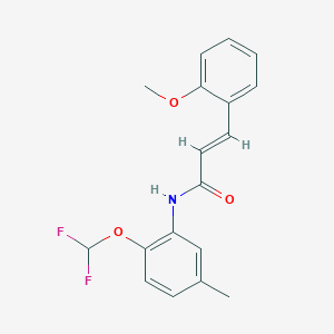 molecular formula C18H17F2NO3 B4273741 N-[2-(difluoromethoxy)-5-methylphenyl]-3-(2-methoxyphenyl)acrylamide 