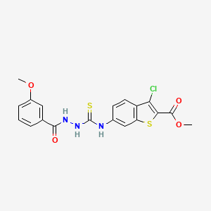 molecular formula C19H16ClN3O4S2 B4273753 methyl 3-chloro-6-({[2-(3-methoxybenzoyl)hydrazino]carbonothioyl}amino)-1-benzothiophene-2-carboxylate 