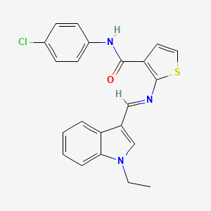 N-(4-chlorophenyl)-2-{[(1-ethyl-1H-indol-3-yl)methylene]amino}-3-thiophenecarboxamide