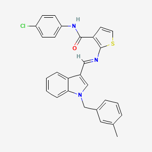 molecular formula C28H22ClN3OS B4273772 N-(4-chlorophenyl)-2-({[1-(3-methylbenzyl)-1H-indol-3-yl]methylene}amino)-3-thiophenecarboxamide 