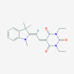 molecular formula C21H25N3O3 B427378 1,3-diethyl-5-[2-(1,3,3-trimethyl-1,3-dihydro-2H-indol-2-ylidene)ethylidene]-2,4,6(1H,3H,5H)-pyrimidinetrione 