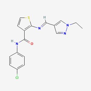 N-(4-chlorophenyl)-2-{[(1-ethyl-1H-pyrazol-4-yl)methylene]amino}-3-thiophenecarboxamide