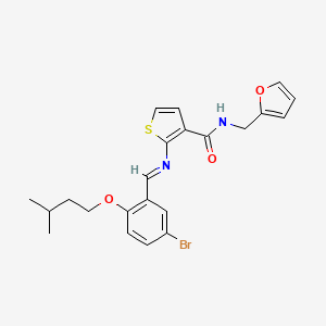 2-{[5-bromo-2-(3-methylbutoxy)benzylidene]amino}-N-(2-furylmethyl)-3-thiophenecarboxamide