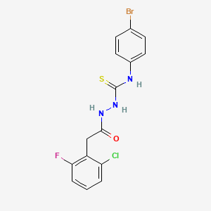 N-(4-bromophenyl)-2-[(2-chloro-6-fluorophenyl)acetyl]hydrazinecarbothioamide