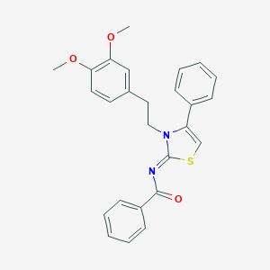 molecular formula C26H24N2O3S B427383 N-(3-[2-(3,4-dimethoxyphenyl)ethyl]-4-phenyl-1,3-thiazol-2(3H)-ylidene)benzamide 