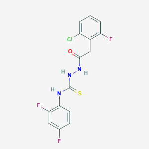 molecular formula C15H11ClF3N3OS B4273834 2-[(2-chloro-6-fluorophenyl)acetyl]-N-(2,4-difluorophenyl)hydrazinecarbothioamide 