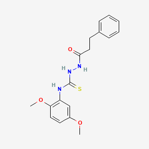 molecular formula C18H21N3O3S B4273836 N-(2,5-dimethoxyphenyl)-2-(3-phenylpropanoyl)hydrazinecarbothioamide 