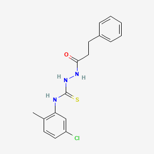 N-(5-chloro-2-methylphenyl)-2-(3-phenylpropanoyl)hydrazinecarbothioamide