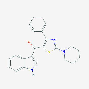 molecular formula C23H21N3OS B427385 1H-indol-3-yl(4-phenyl-2-piperidin-1-yl-1,3-thiazol-5-yl)methanone 
