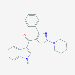 3-[4-PHENYL-2-(PIPERIDIN-1-YL)-1,3-THIAZOLE-5-CARBONYL]-1H-INDOLE