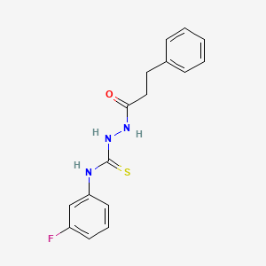 N-(3-fluorophenyl)-2-(3-phenylpropanoyl)hydrazinecarbothioamide