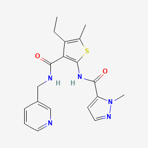 molecular formula C19H21N5O2S B4273863 N-(4-ETHYL-5-METHYL-3-{[(PYRIDIN-3-YL)METHYL]CARBAMOYL}THIOPHEN-2-YL)-1-METHYL-1H-PYRAZOLE-5-CARBOXAMIDE 