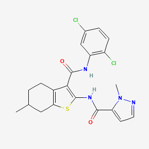 N-{3-[(2,5-dichlorophenyl)carbamoyl]-6-methyl-4,5,6,7-tetrahydro-1-benzothiophen-2-yl}-1-methyl-1H-pyrazole-5-carboxamide