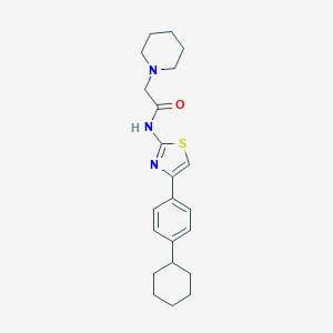 N-[4-(4-cyclohexylphenyl)-1,3-thiazol-2-yl]-2-(1-piperidinyl)acetamide