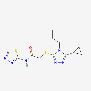 2-[(5-cyclopropyl-4-propyl-4H-1,2,4-triazol-3-yl)sulfanyl]-N-(1,3,4-thiadiazol-2-yl)acetamide