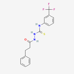 molecular formula C17H16F3N3OS B4273888 2-(3-phenylpropanoyl)-N-[3-(trifluoromethyl)phenyl]hydrazinecarbothioamide 