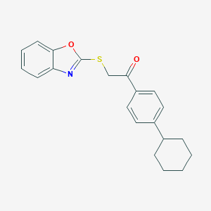 molecular formula C21H21NO2S B427390 2-(1,3-Benzoxazol-2-ylsulfanyl)-1-(4-cyclohexylphenyl)ethanone 