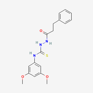 molecular formula C18H21N3O3S B4273901 N-(3,5-dimethoxyphenyl)-2-(3-phenylpropanoyl)hydrazinecarbothioamide 