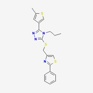 molecular formula C20H20N4S3 B4273907 4-({[5-(5-METHYL-3-THIENYL)-4-PROPYL-4H-1,2,4-TRIAZOL-3-YL]SULFANYL}METHYL)-2-PHENYL-1,3-THIAZOLE 